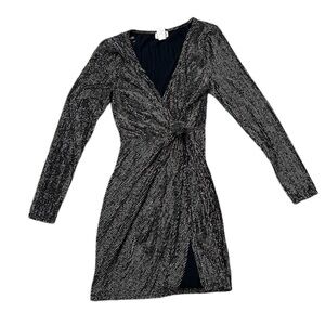 Altar’d State Dress Metallic Gold Silver Party Holiday Bodycon S Small